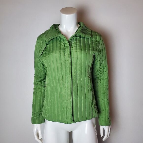 Vintage Jackets & Blazers - Vintage Y2K E Studio Green Quilted Jacket